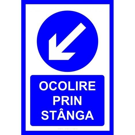 Placuta pentru ocolire prin stanga